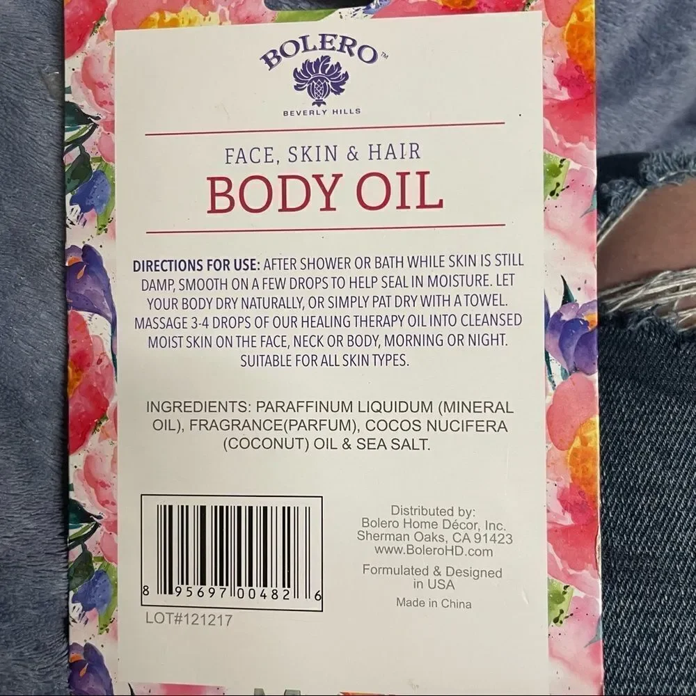 Bolero Beverly Hills Face, Skin & Hair Body Oil - Coconut Oil & Sea Salt